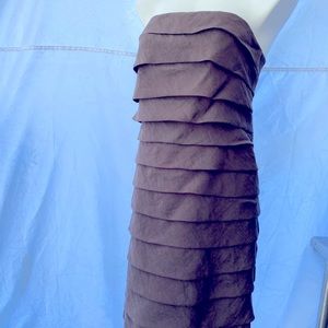 Like a Tiered Chocolate Cake, French Strapless Midi Dress